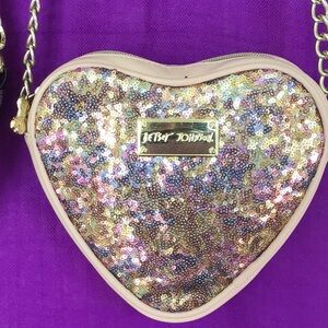 Fairy-dust sequins heart crossbody purse